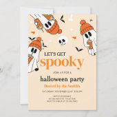 Laten we Spooky Pumpkin Ghost Halloween Party krij Kaart (Voorkant)
