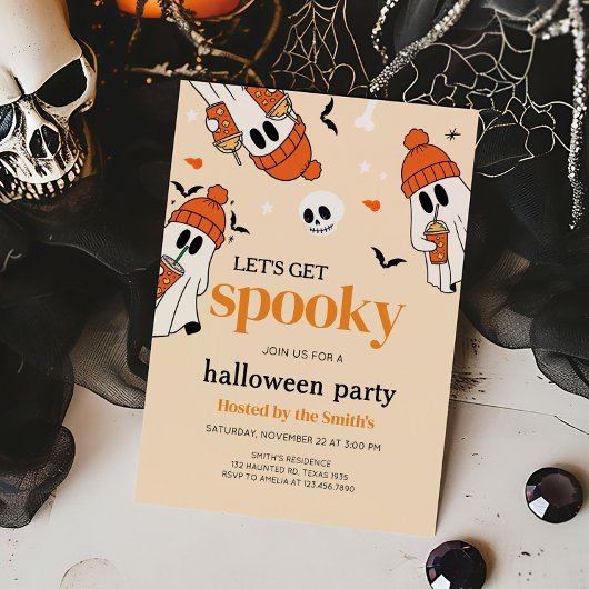 Laten we Spooky Pumpkin Ghost Halloween Party krij Kaart