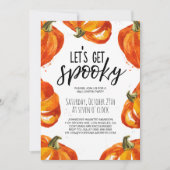 Laten we Spooky Pumpkin Halloween Party halen Kaart (Voorkant)