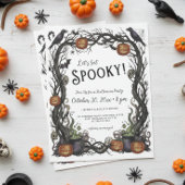 Laten we Spooky Pumpkin & Vines Halloween Party kr Kaart
