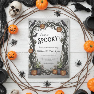 Laten we Spooky Pumpkin & Vines Halloween Party kr Kaart