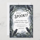 Laten we Spooky Raven Halloween Party krijgen Kaart (Voorkant)