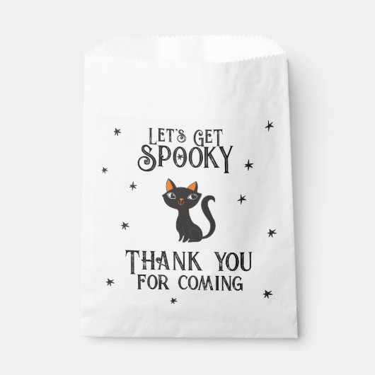 Laten we Spooky Retro Cat Gothic Typography krijge Bedankzakje (Voorkant)