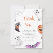 Laten we Spooky Schattige Halloween Verjaardag Dan Bedankkaart (Voorkant)