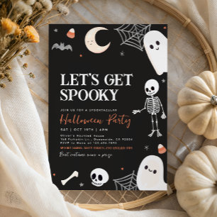Laten we Spooky Schattigee Ghost Halloween Party k Kaart