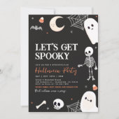 Laten we Spooky Schattigee Ghost Halloween Party k Kaart (Voorkant)
