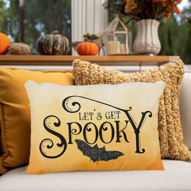 Laten we Spooky Sparkly Halloween halen Accent Kussen (Let's Get Spooky Decorative Halloween Throw Pillow)