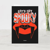 Laten we Spooky Vampire Fang Halloween Kaart halen (Achterkant)