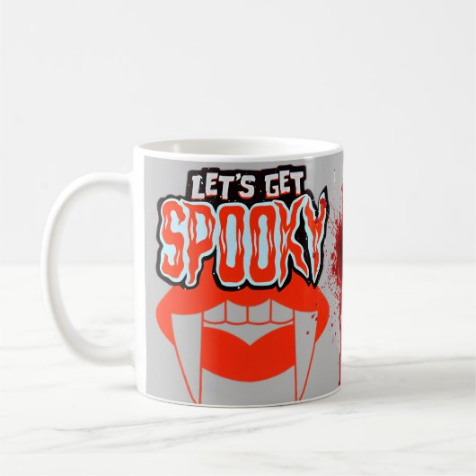Laten we Spooky Vampire Fangs Halloween Design kri Koffiemok (Links)