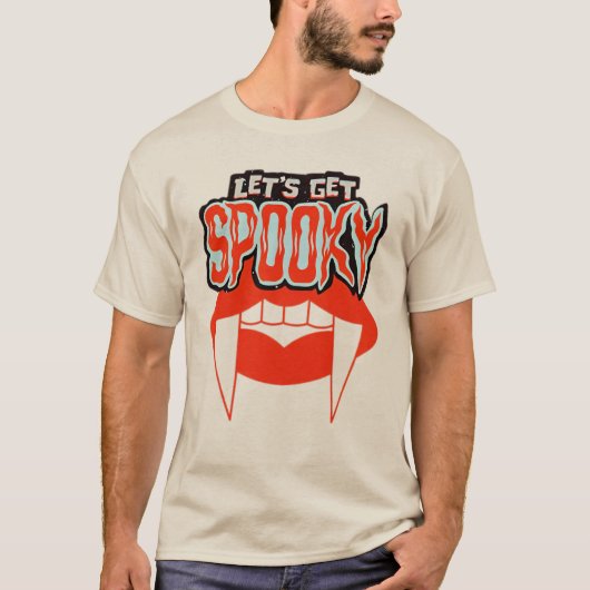 Laten we Spooky Vampire Fangs Halloween Design kri T-shirt (Voorkant)
