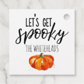 Laten we Spooky Waterverf Pumpkin Halloween halen Bedankjes Labels (Achterkant)