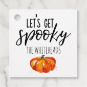 Laten we Spooky Waterverf Pumpkin Halloween halen Bedankjes Labels (Voorkant)
