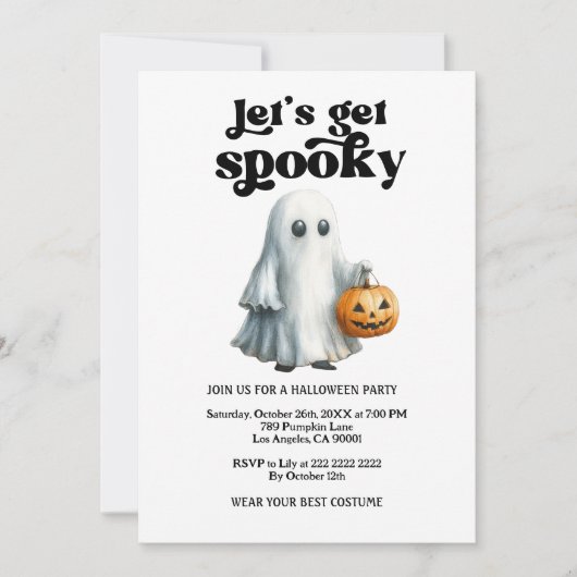 Laten we Spooky worden, Halloween feest Kaart (Voorkant)