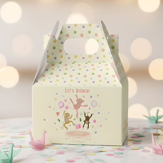 Laten we springen apen kinderen verjaardag bedankdoosjes