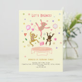 Laten we springen apen kinderen verjaardag kaart (Staand voorkant)