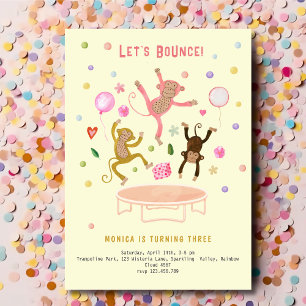 Laten we springen apen kinderen verjaardag kaart