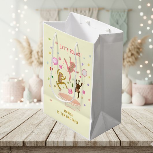 Laten we springen apen kinderen verjaardag medium cadeauzakje