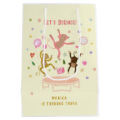 Laten we springen apen kinderen verjaardag medium cadeauzakje (Achterkant)