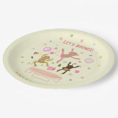 Laten we springen apen kinderen verjaardag papieren bordje (Gekanteld)