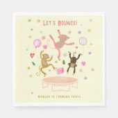 Laten we springen apen kinderen verjaardag servet (Voorkant)