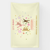 Laten we springen apen kinderen verjaardag spandoek (Verticaal)