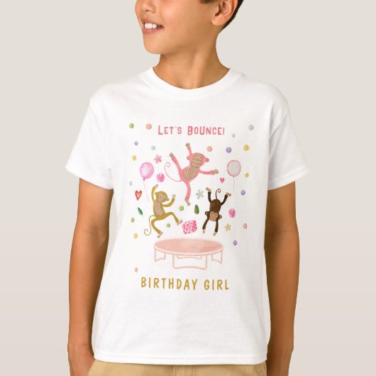 Laten we springen apen kinderen verjaardag t-shirt (Voorkant)