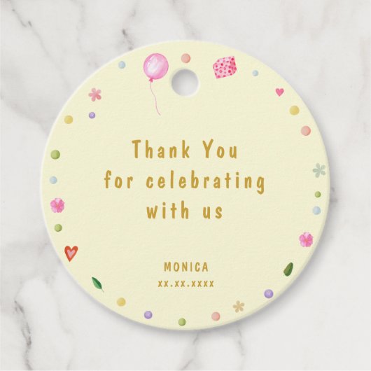 Laten we springen apen verjaardag dank u bedankjes labels (Voorkant)