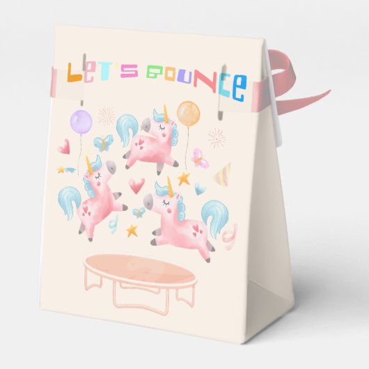 Laten we springen eenhoorns kinderen verjaardag bedankdoosjes (Achterkant)