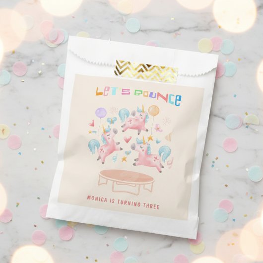 Laten we springen eenhoorns kinderen verjaardag bedankzakje