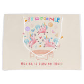 Laten we springen eenhoorns kinderen verjaardag groot cadeauzakje (Voorkant)