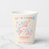 Laten we springen eenhoorns kinderen verjaardag papieren bekers (Achterkant)
