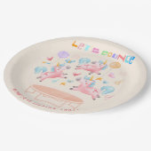 Laten we springen eenhoorns kinderen verjaardag papieren bordje (Gekanteld)