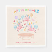 Laten we springen eenhoorns kinderen verjaardag servet (Voorkant)