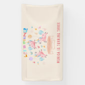 Laten we springen eenhoorns kinderen verjaardag spandoek (Verticaal)