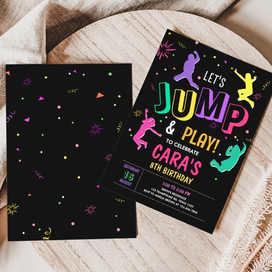 Laten we springen en spelen meisje verjaardagsfees kaart