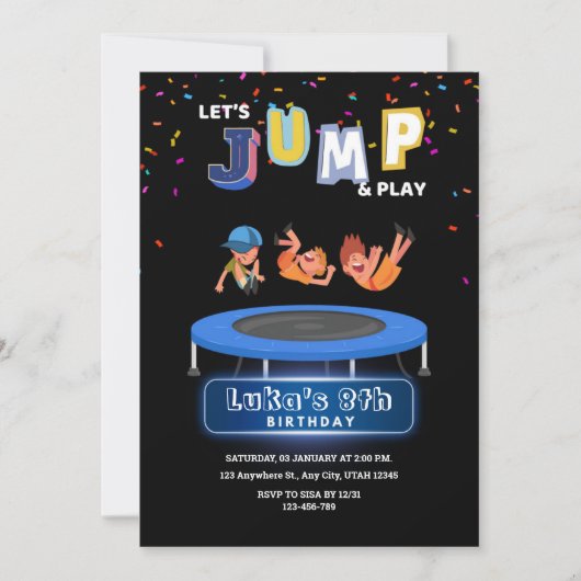 Laten we SPRINGEN en Verjaardag vieren  Kaart (Voorkant)