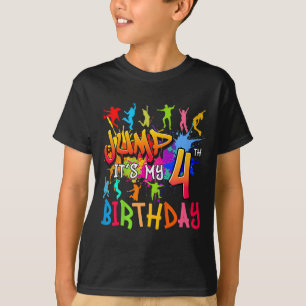 Laten we springen Het is mijn 4e verjaardag Trampo T-shirt