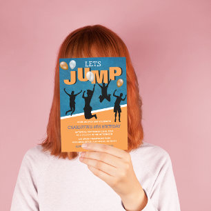 Laten we springen Kinderen trampoline verjaardag Kaart