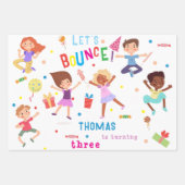 Laten we springen park kinderen verjaardag bounce inpakpapier vel (Voorkant)