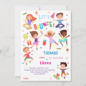 Laten we springen park kinderen verjaardag bounce kaart (Voorkant)