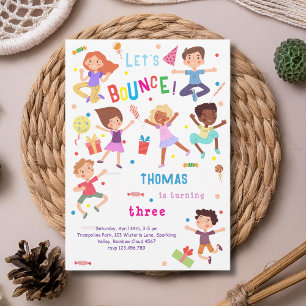 Laten we springen park kinderen verjaardag bounce kaart