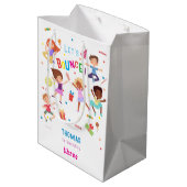 Laten we springen park kinderen verjaardag bounce medium cadeauzakje (Achterkant Gekanteld)