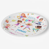 Laten we springen park kinderen verjaardag bounce papieren bordje (Gekanteld)