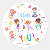 Laten we springen park kinderen verjaardag bounce ronde sticker (Voorkant)