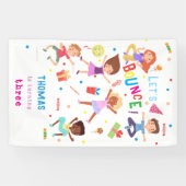 Laten we springen park kinderen verjaardag bounce spandoek (Horizontaal)
