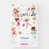 Laten we springen park kinderen verjaardag bounce spandoek (Verticaal)