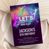 Laten we springen partij Neon Trampoline Verjaarda Kaart