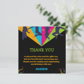 Laten we springen Partij Trampoline sprong Verjaar Bedankkaart (Staand voorkant)