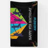 Laten we springen Partij Trampoline sprong Verjaar Spandoek (Verticaal)