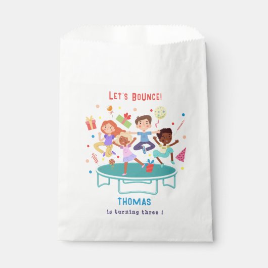 Laten we springen trampoline park kinderen verjaar bedankzakje (Voorkant)